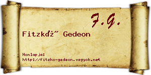 Fitzkó Gedeon névjegykártya